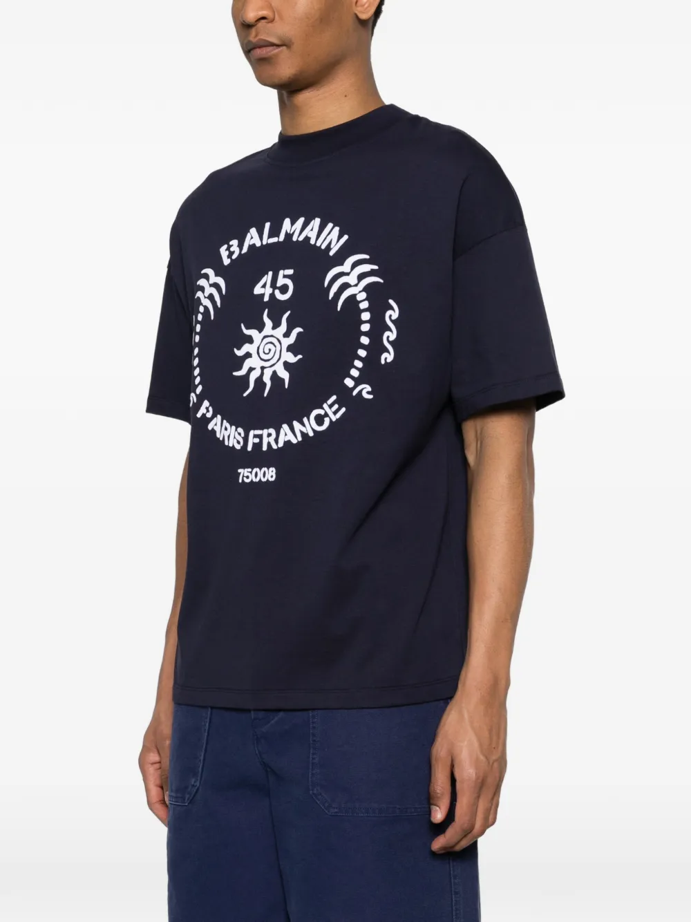  Balmain Graphic-print T-shirt - Blue 