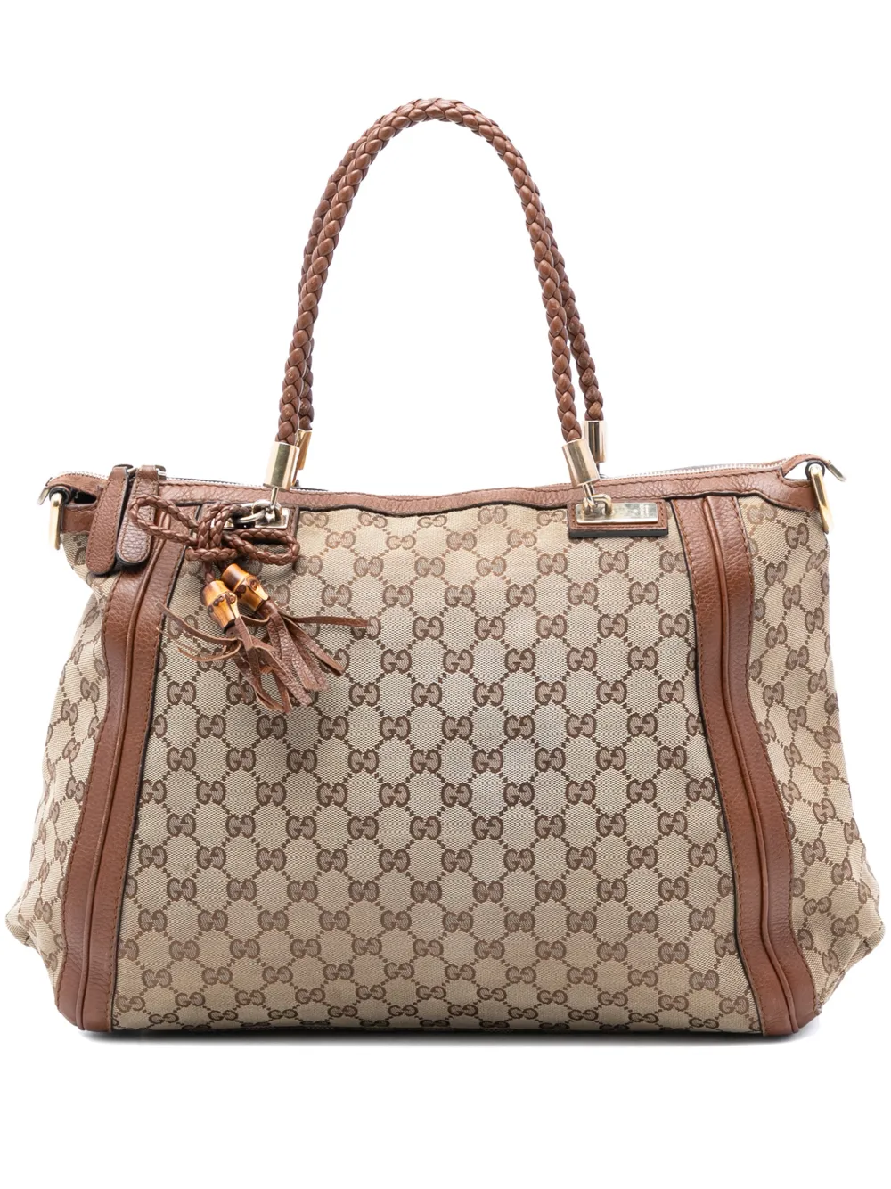 Gucci Pre-Owned 2016-2026 Large GG Canvas Bella satchel - Marrone