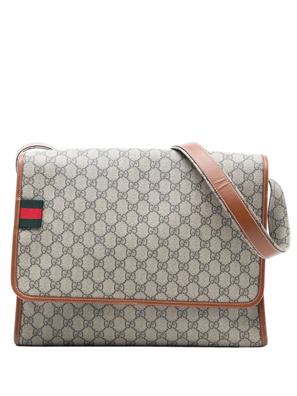 Gucci Pre-Owned 2016-2025 GG Supreme Web Messenger Bag crossbody bag - Marrone