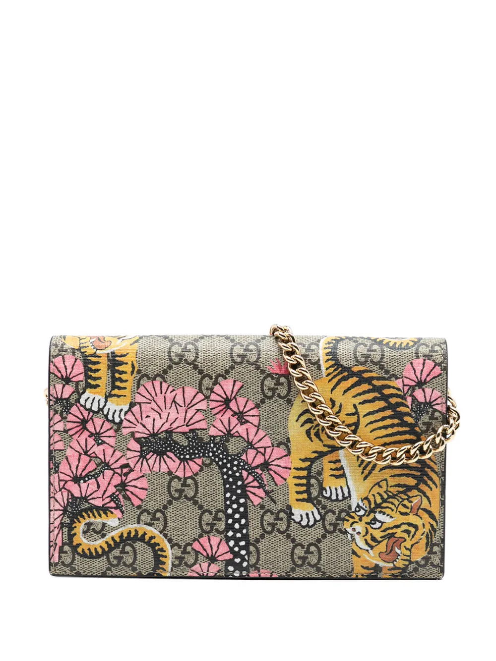 Gucci Pre-Owned 2000-2015 GG Supreme Bengal Wallet on Chain crossbody bag - Marrone