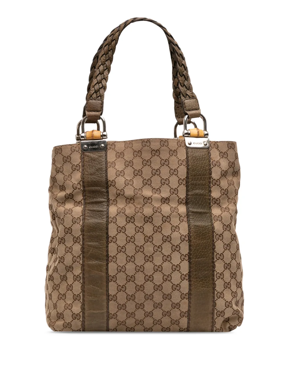 Gucci Pre-Owned 2016-2026 Large GG Canvas Bamboo Libeccio tote bag - Marrone
