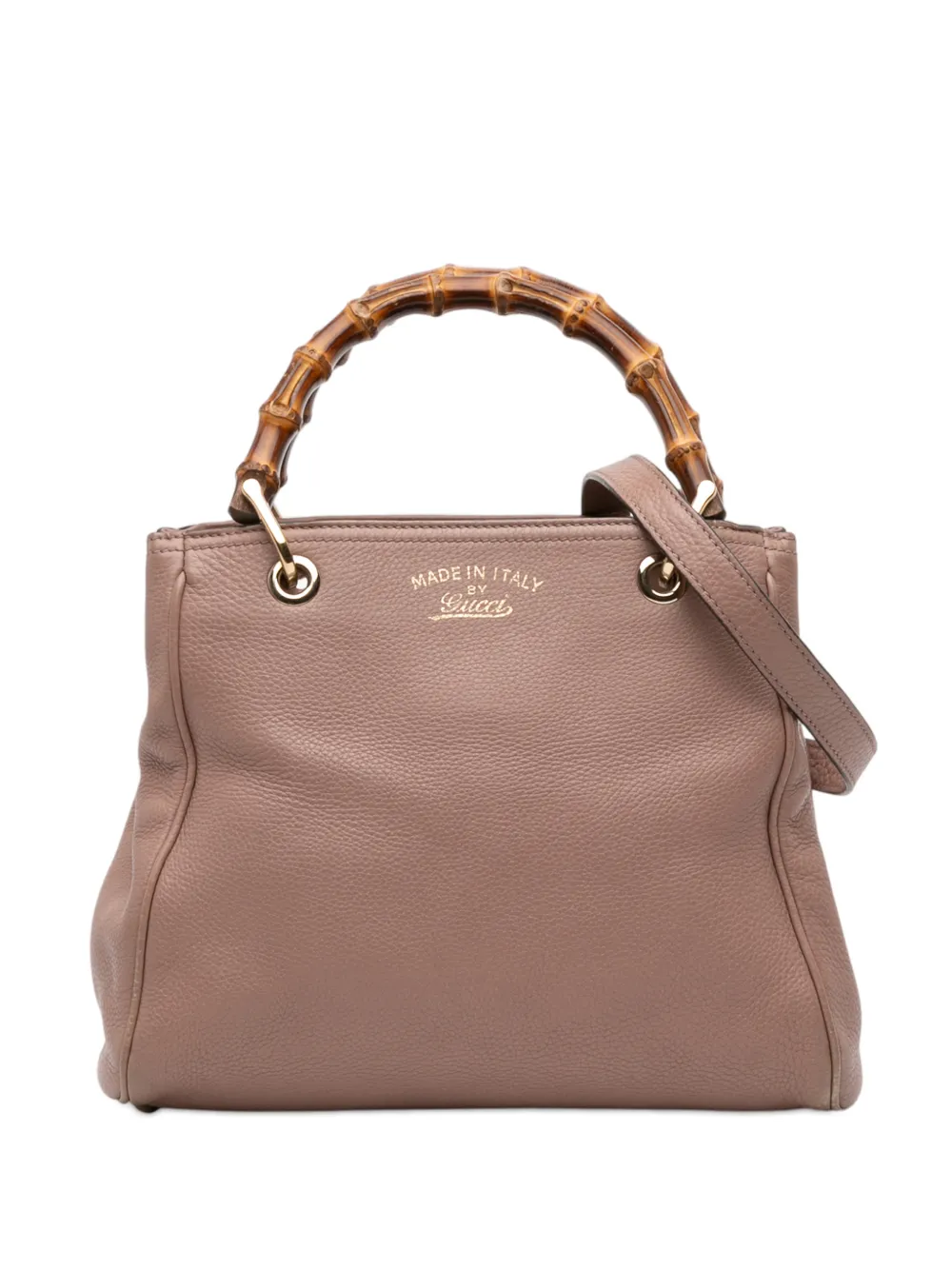 Gucci Pre-Owned 2016-2026 Small Calfskin Bamboo Shopper satchel - Marrone