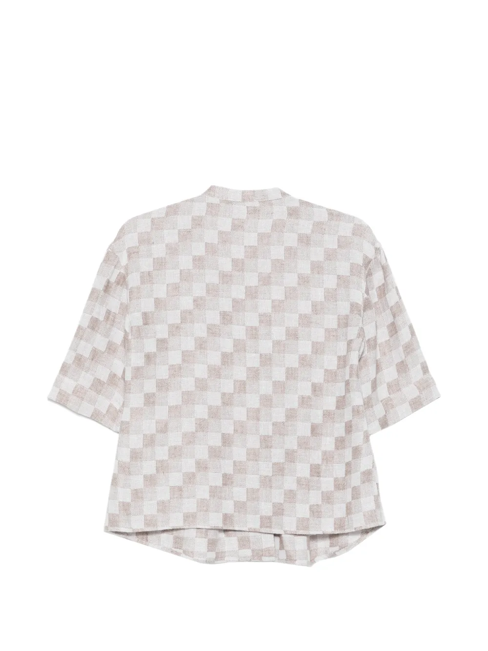  Emporio Armani Check Short-sleeve Top - Neutrals 