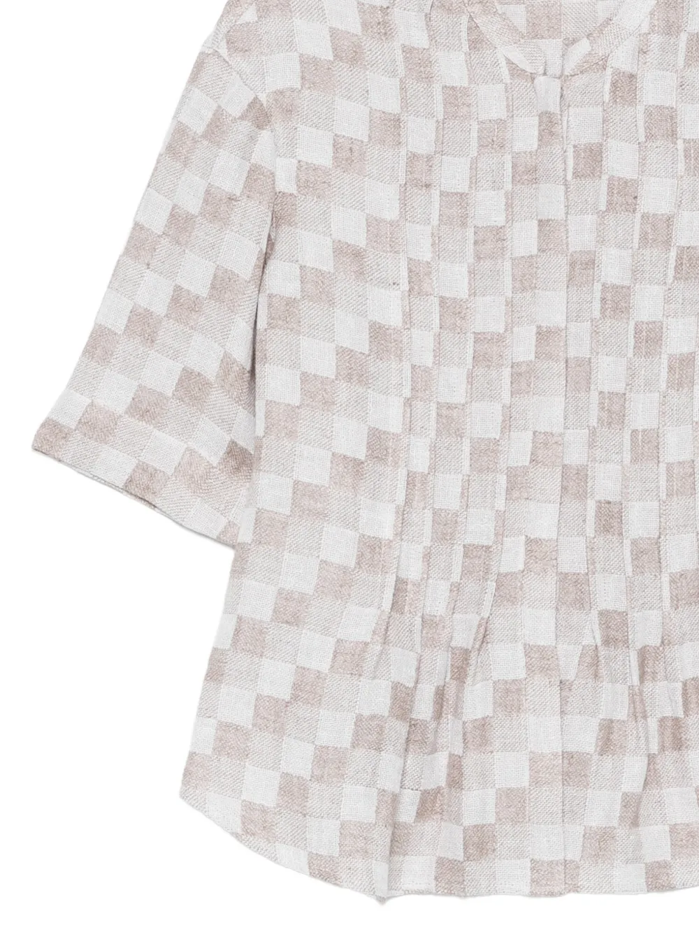  Emporio Armani Check Short-sleeve Top - Neutrals 