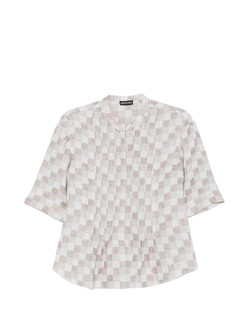 Emporio Armani check short-sleeve top - Toni neutri