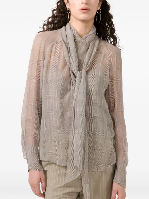 Barbara Bui blouse à carreaux et col noué