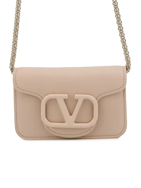 Valentino Garavani Pre-Owned 2018-2026 Leather VLogo Card Case on Chain crossbody bag