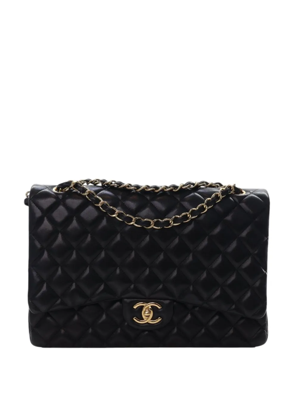 CHANEL Pre-Owned 2010-2011 Maxi Classic Lambskin Double Flap shoulder bag - Nero