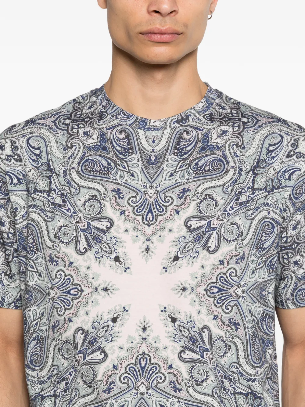 ETRO T-shirt met paisley-print Blauw