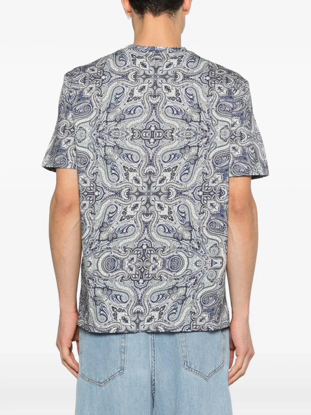 ETRO T-shirt met paisley-print Blauw