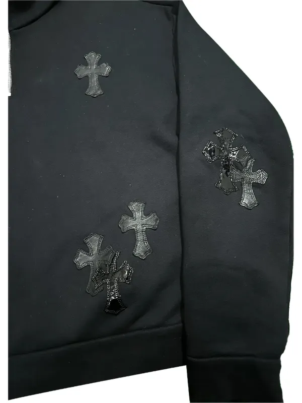 Chrome Hearts Cross-patch quarter-zip Sweater | Black | FARFETCH