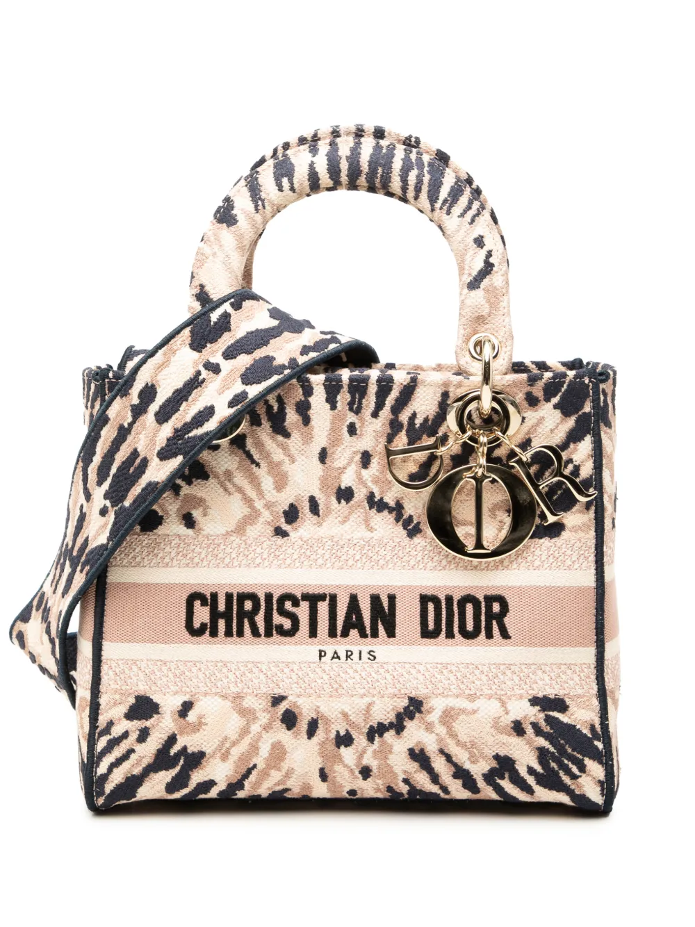 Christian Dior Pre-Owned 2020 Medium Embroidered Canvas Tie Dye Lady D Lite satchel - Rosa