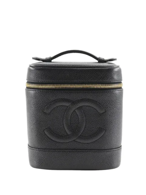 CHANEL Pre-Owned bolsa Vanity de piel caviar con logo CC 2000-2002