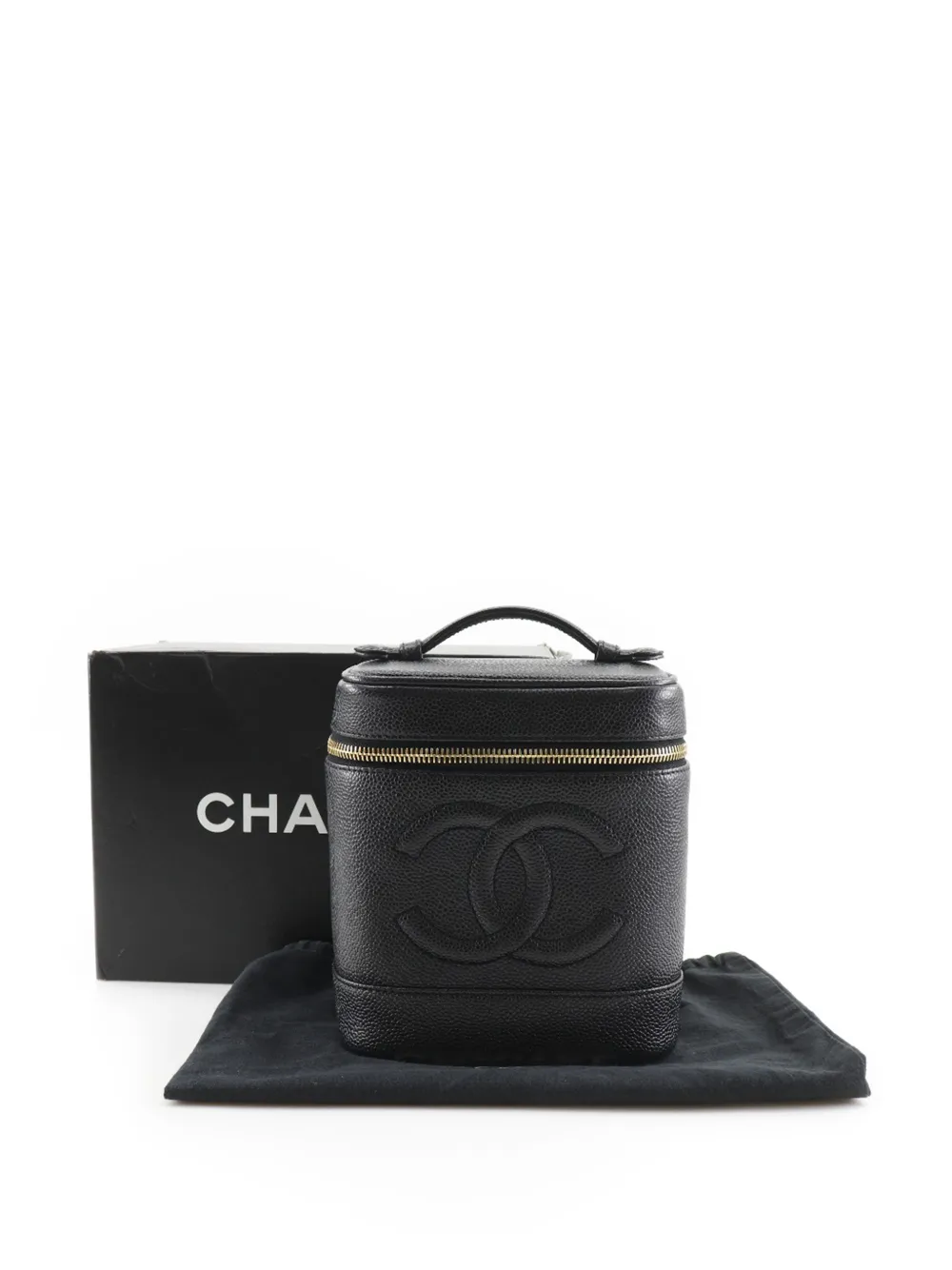  Chanel Pre-owned 2000-2002 Cc Caviar Vanity Bag - Black 