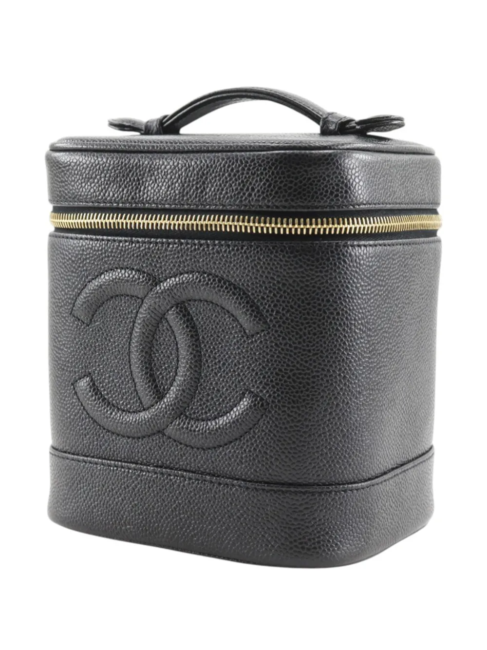 Chanel Pre-owned 2000-2002 Cc Caviar Vanity Bag - Black 