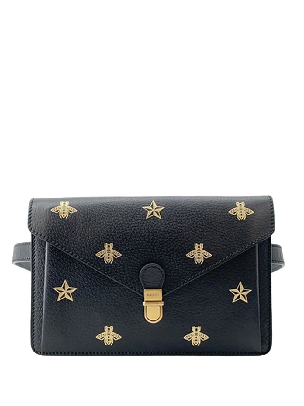 Gucci Pre-Owned 2016-2026 Leather Bee Star belt bag - Nero