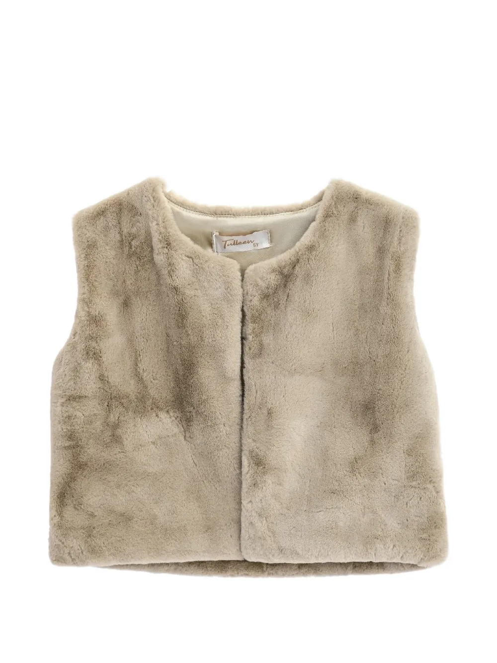 Tulleen plush faux-fur gilet - Nude
