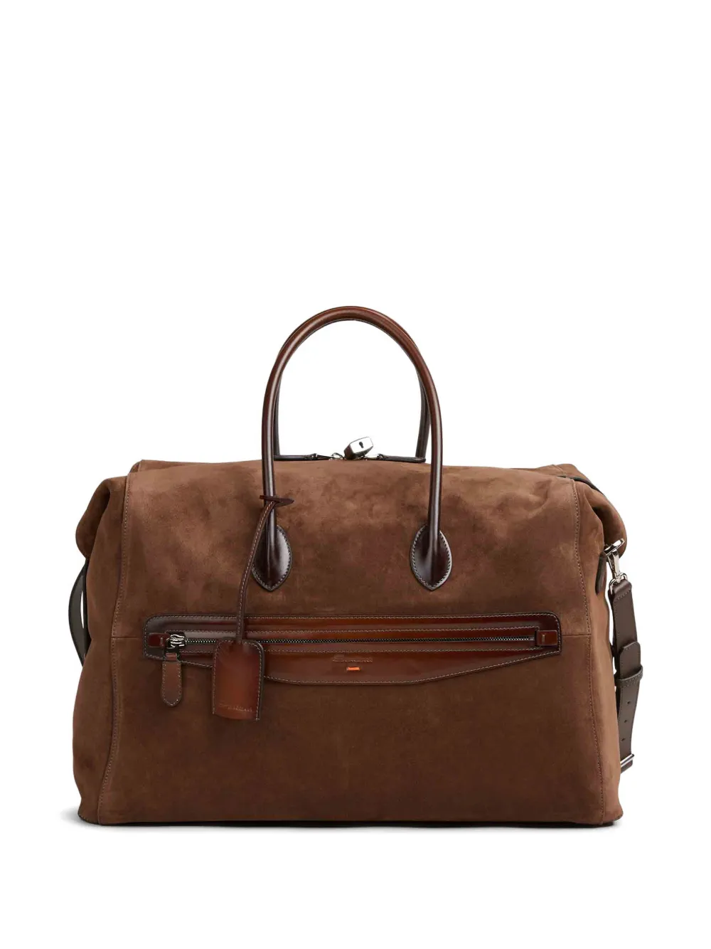 Santoni suede tote bag - Marrone