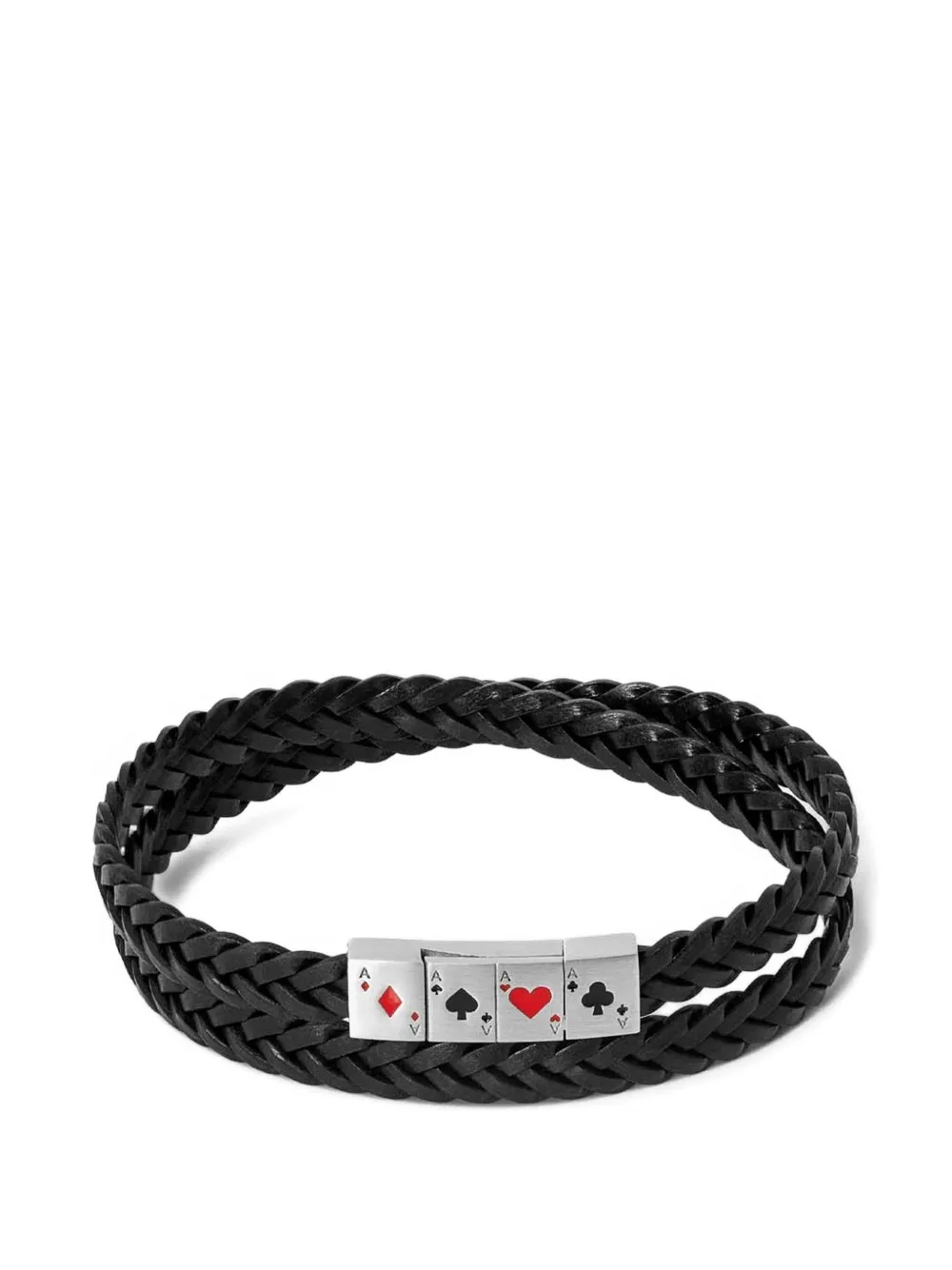 Tateossian braided card-motif bracelet - Argento