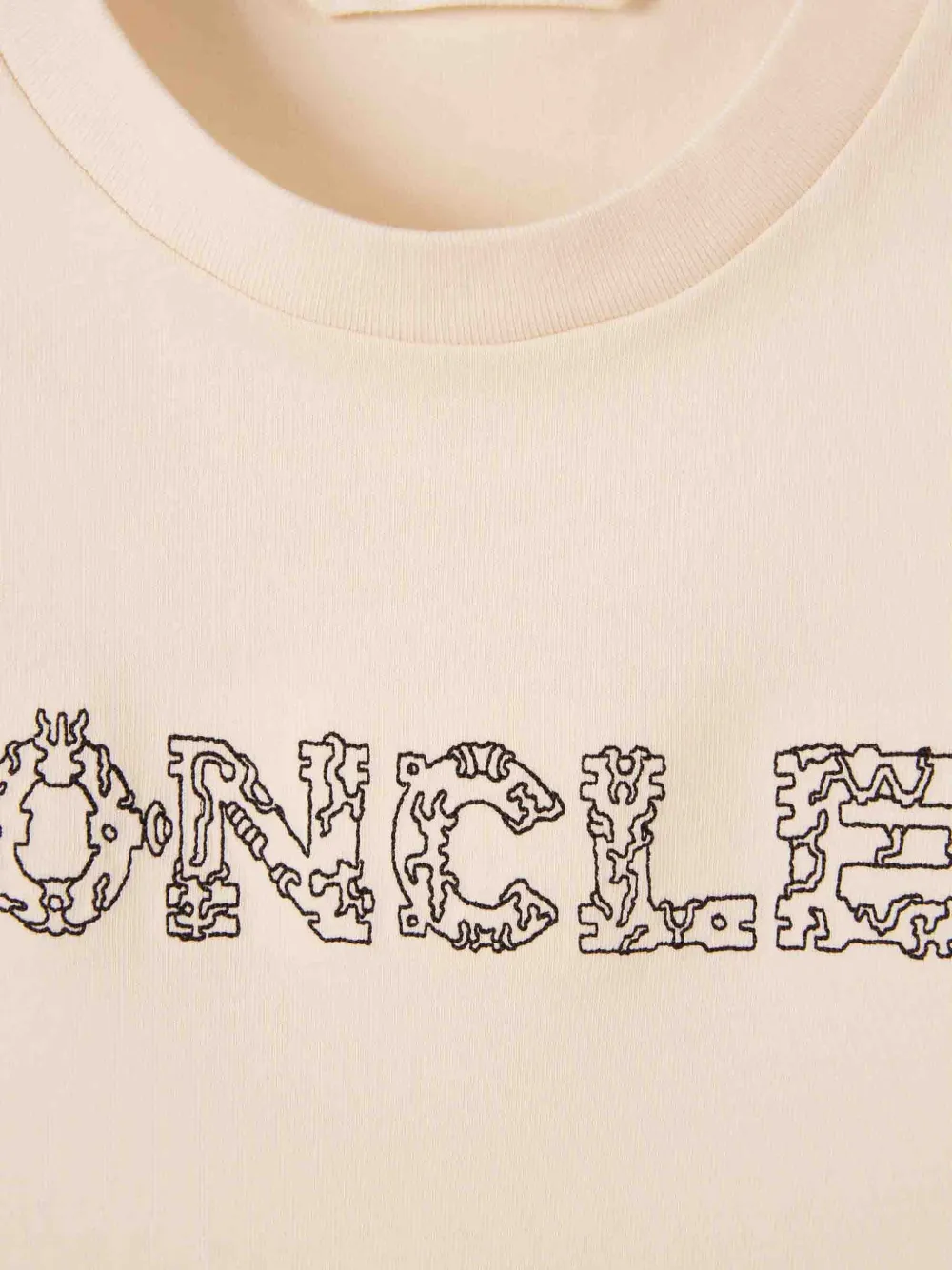 Moncler T-shirt met ronde hals en print Beige