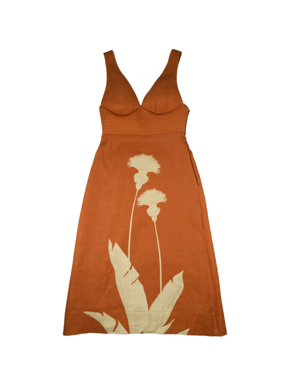 ANDRES OTALORA Mi Poesia Midikleid mit Blumen-Print - Orange