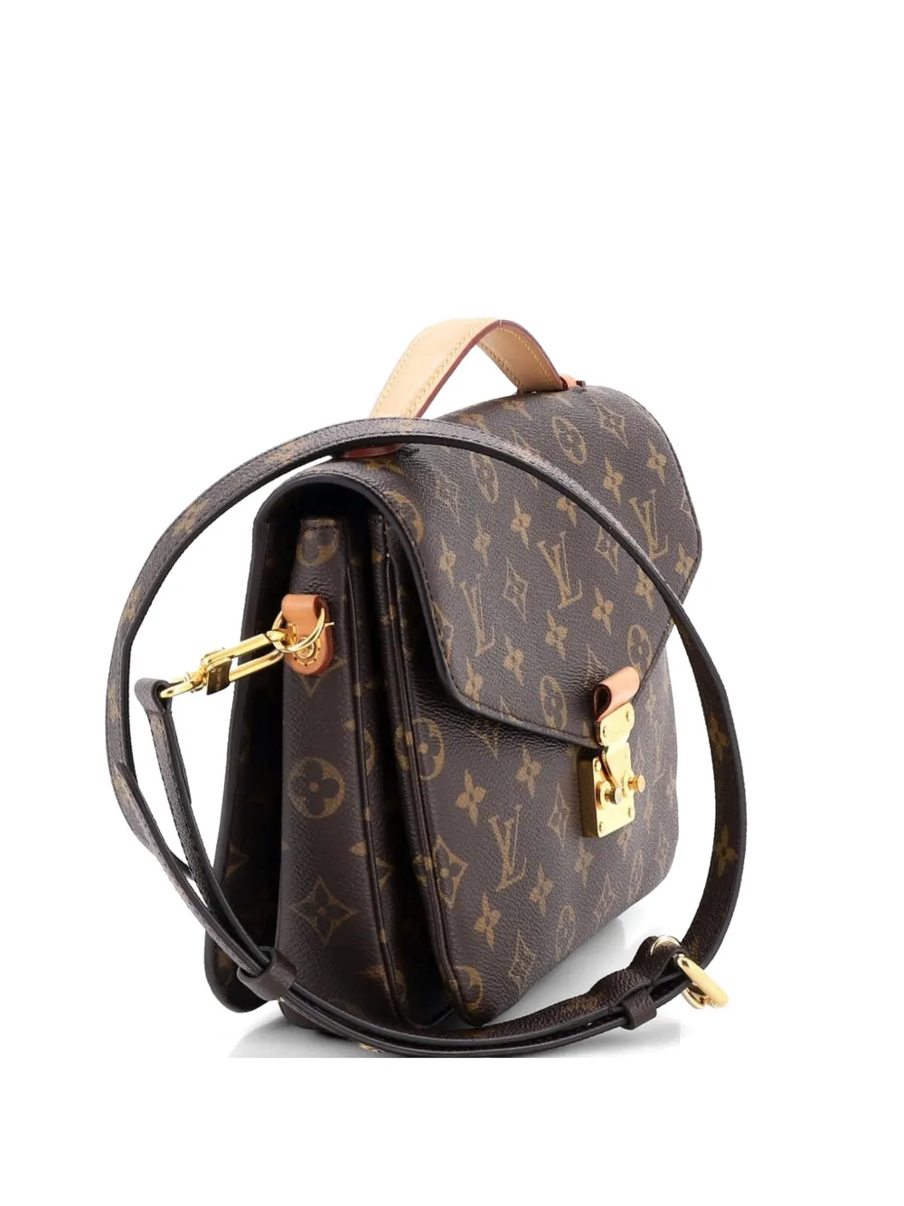 Pre-owned Louis Vuitton Pochette Metis Monogram Canvas Crossbody Bag In Brown