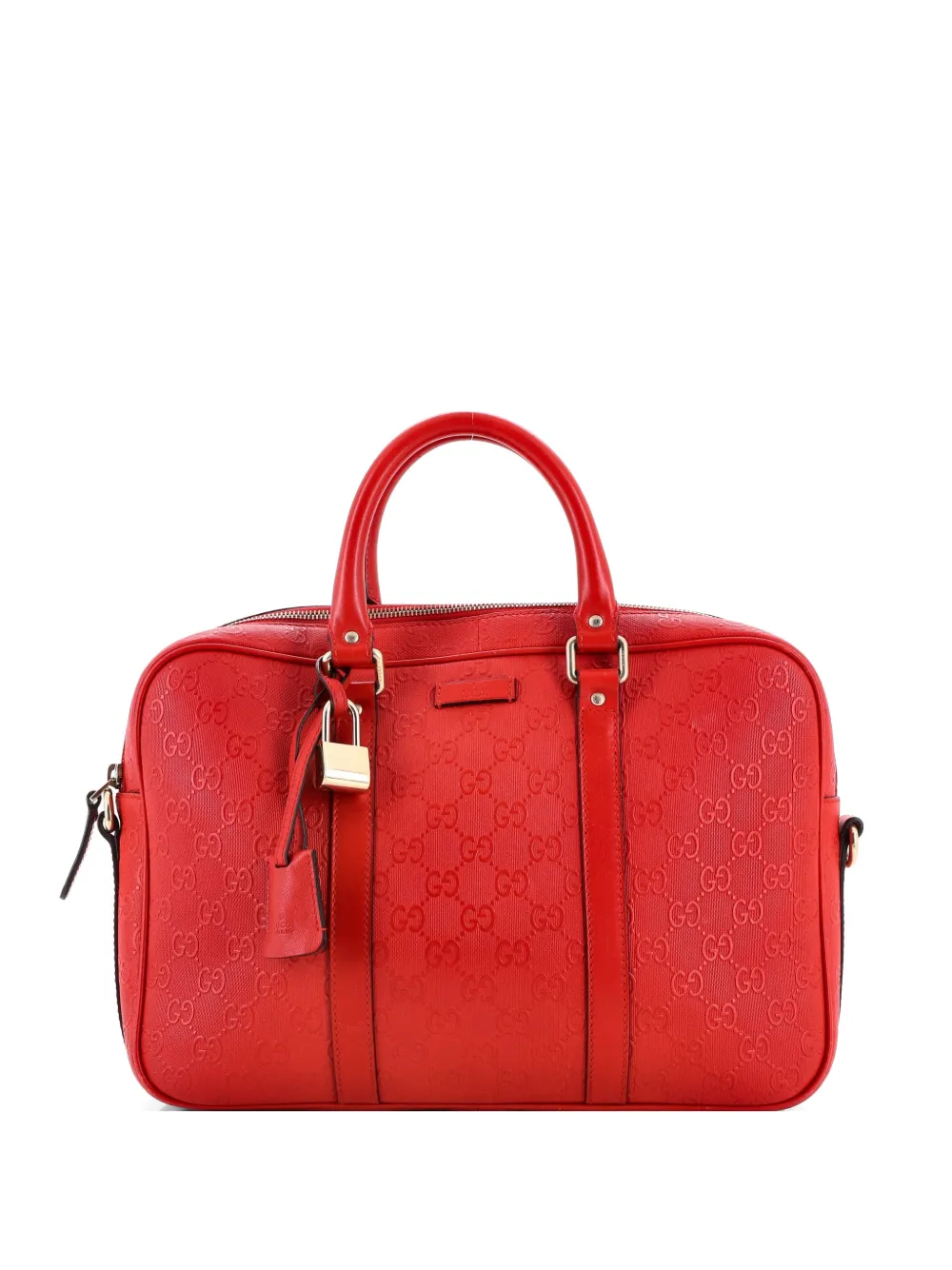 Gucci Pre-Owned Signature Convertible Briefcase Guccissima Leather Medium business bag - Rosso