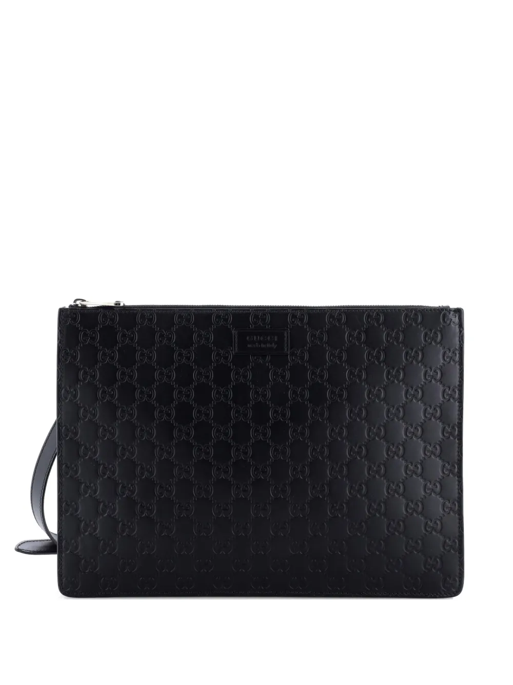 Gucci Pre-Owned Zip Messenger Bag Guccissima Leather Large crossbody bag - Nero