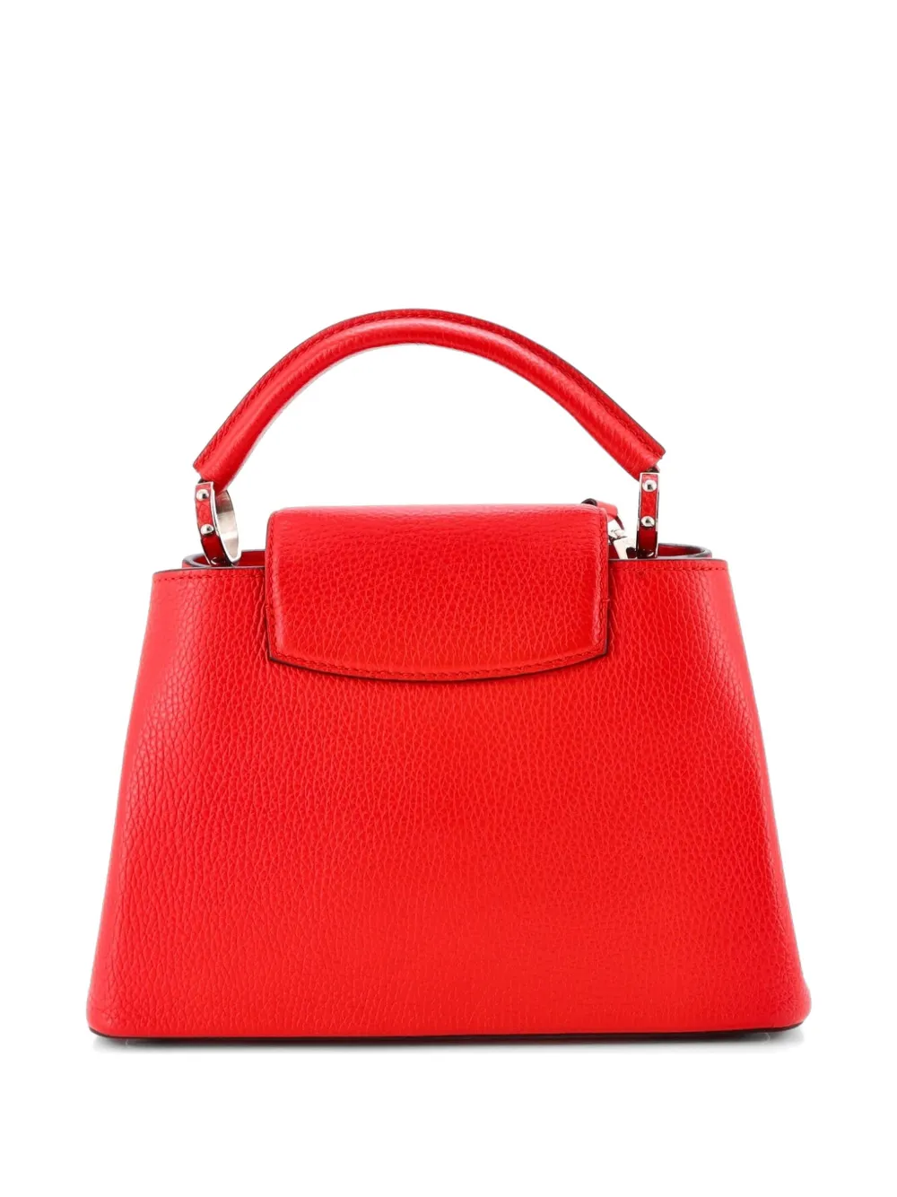 Pre-owned Louis Vuitton Capucines Bag Leather Bb Satchel In Red
