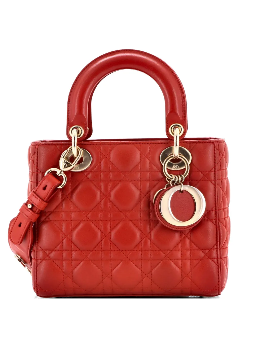 Christian Dior Pre-Owned My ABCDior Lady Dior Bag Cannage Quilt Lambskin crossbody bag - Rot