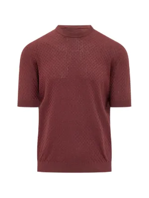 Filippo De Laurentiis Patterned Knit Ribbed T-shirt | Orange