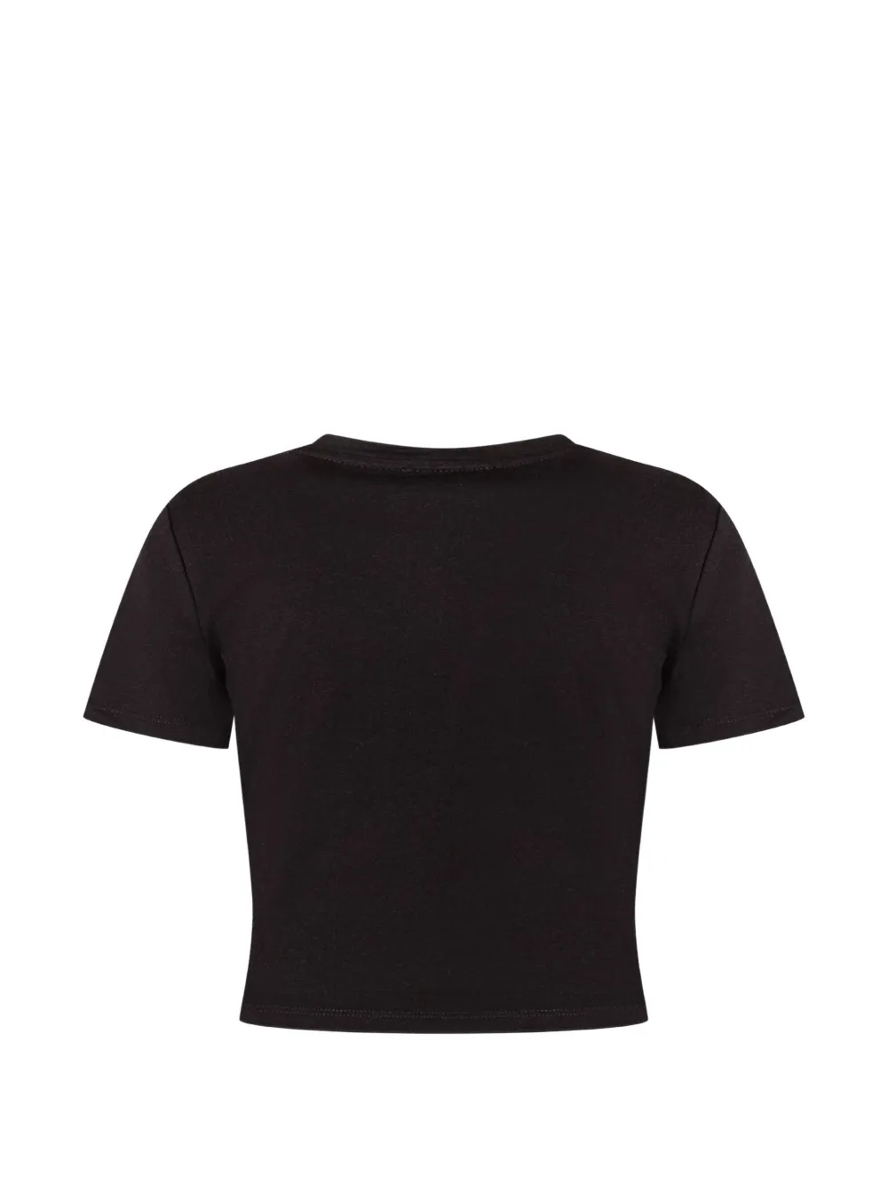 TWINSET Kids T-shirt met gekruiste voorkant en logoplakkaat Zwart
