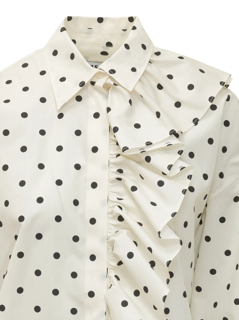 Ruffled Polka-Dot Shirt