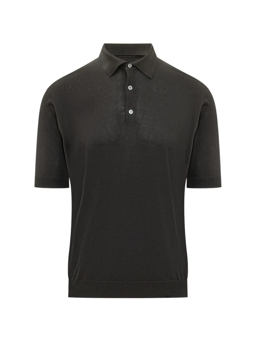 Filippo De Laurentiis short-sleeve silk polo shirt - Nero