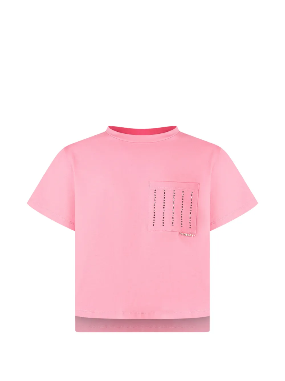 TWINSET Kids stud-embellished chest-pocket T-shirt - Rosa