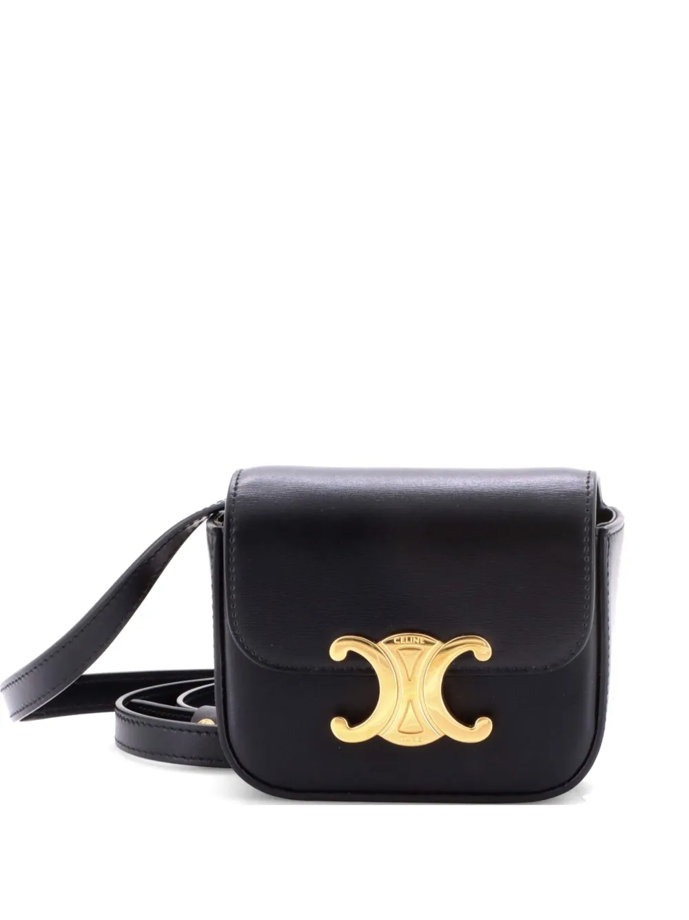 Celine Pre-Owned Triomphe Shoulder Bag Smooth Calfskin Mini crossbody bag - Nero