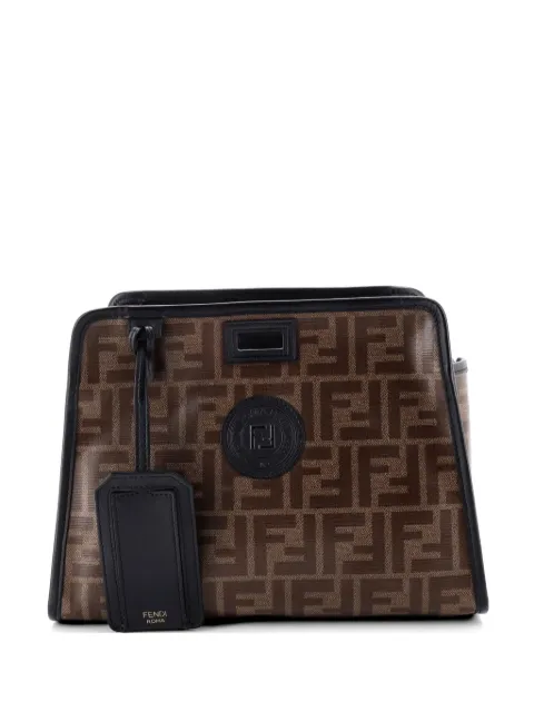 Fendi Pre-Owned Peekaboo Defender Zucca Coated Canvas Small tote bag