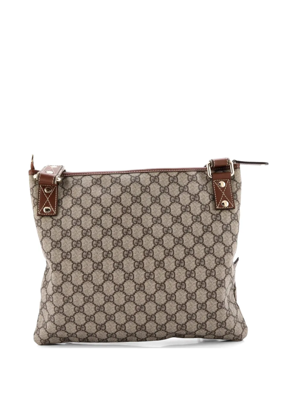 Web Loop Flat Messenger Gg Coated Canvas Large Crossbody Bag