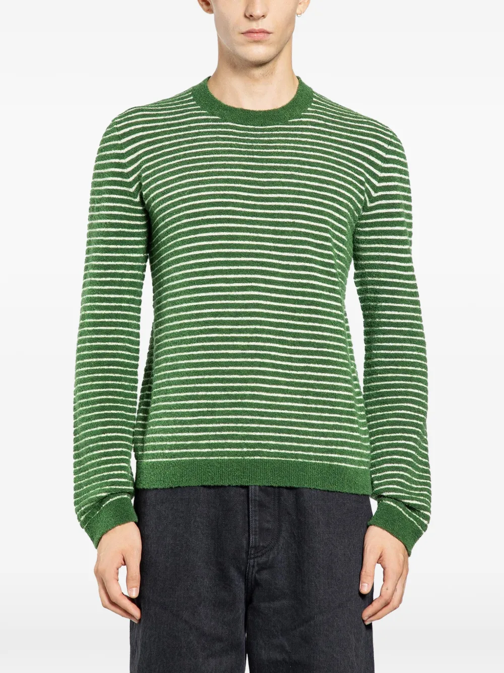 LOEWE striped crew-neck sweater - Green