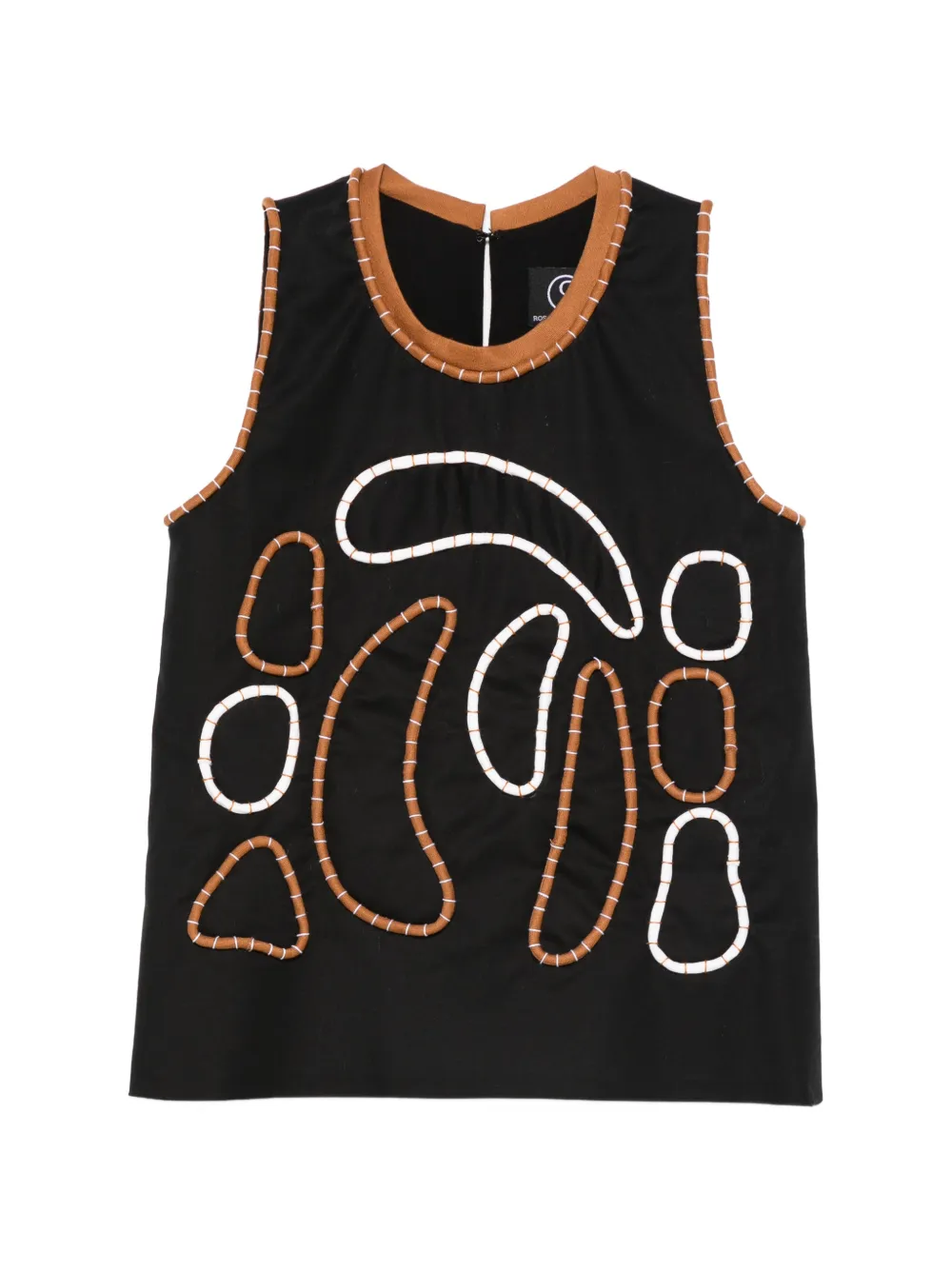 Rosanna Ocampo brown-trim blouse - Nero