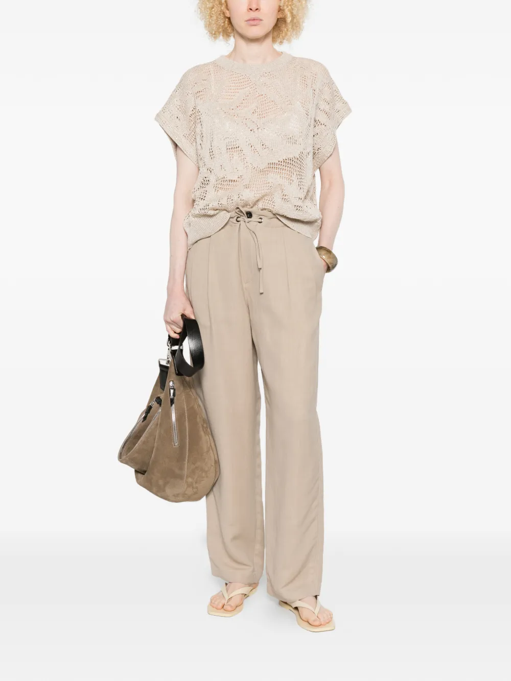  Brunello Cucinelli Pences Drawstring Trousers - Neutrals 