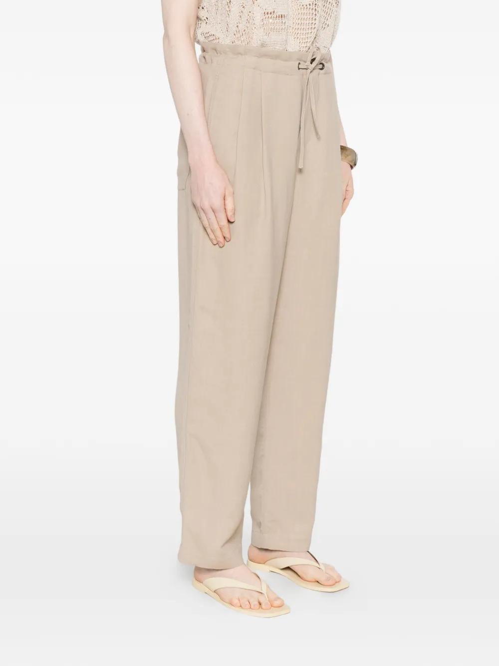  Brunello Cucinelli Pences Drawstring Trousers - Neutrals 