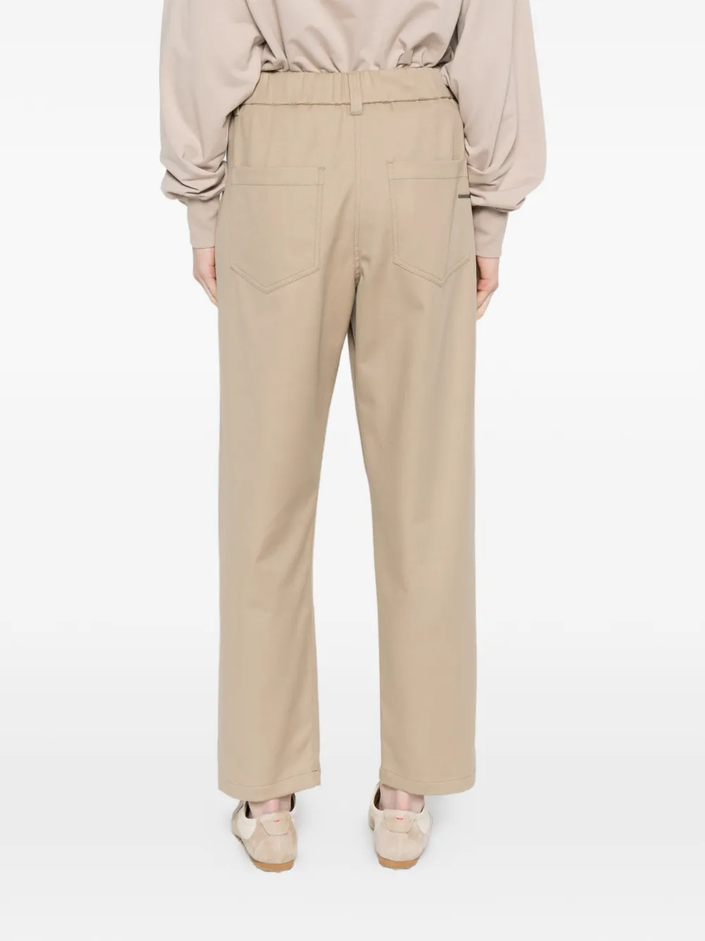 Brunello Cucinelli Broek met elastische taille Beige