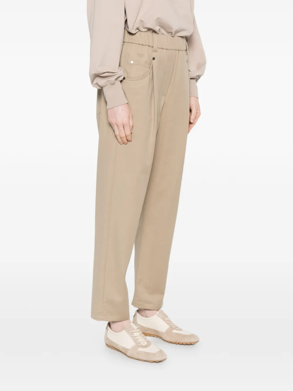Brunello Cucinelli Broek met elastische taille Beige