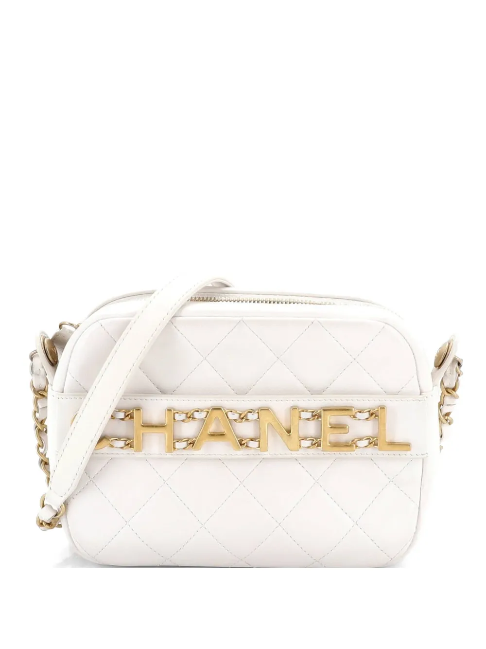 샤넬 프리오운드 로고 인체인 카메라 케이스 퀼팅 카프스킨 크로스 백 LDELTGD0LFFNW1RQ