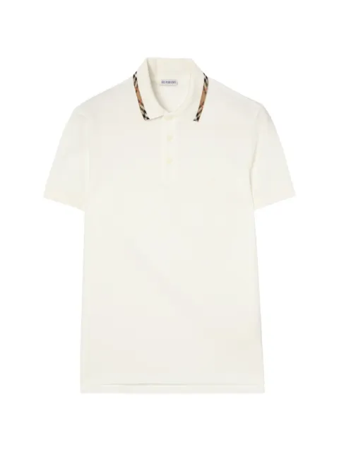 Burberry Check-trim cotton polo shirt