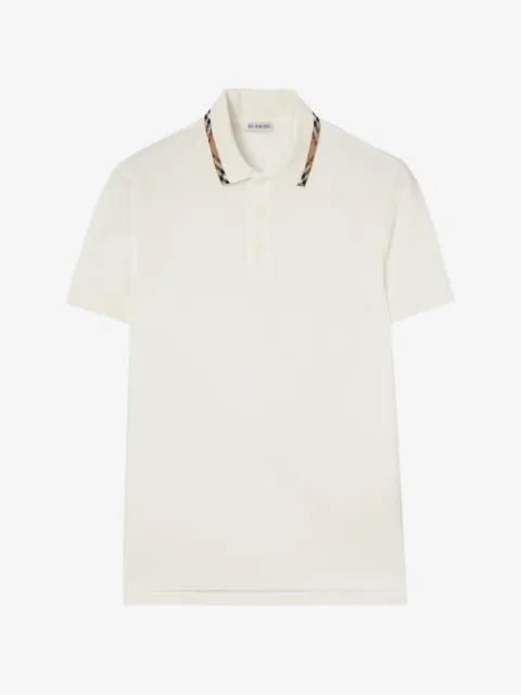 Burberry Check trim cotton polo shirt