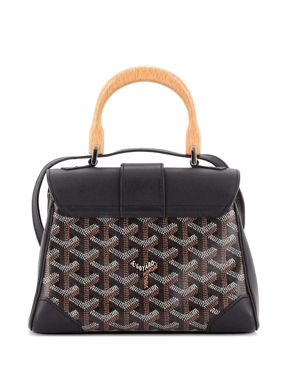 Goyard Pre-Owned Saigon Top Handle Bag Coated Canvas with Leather Mini shoulder bag - Nero