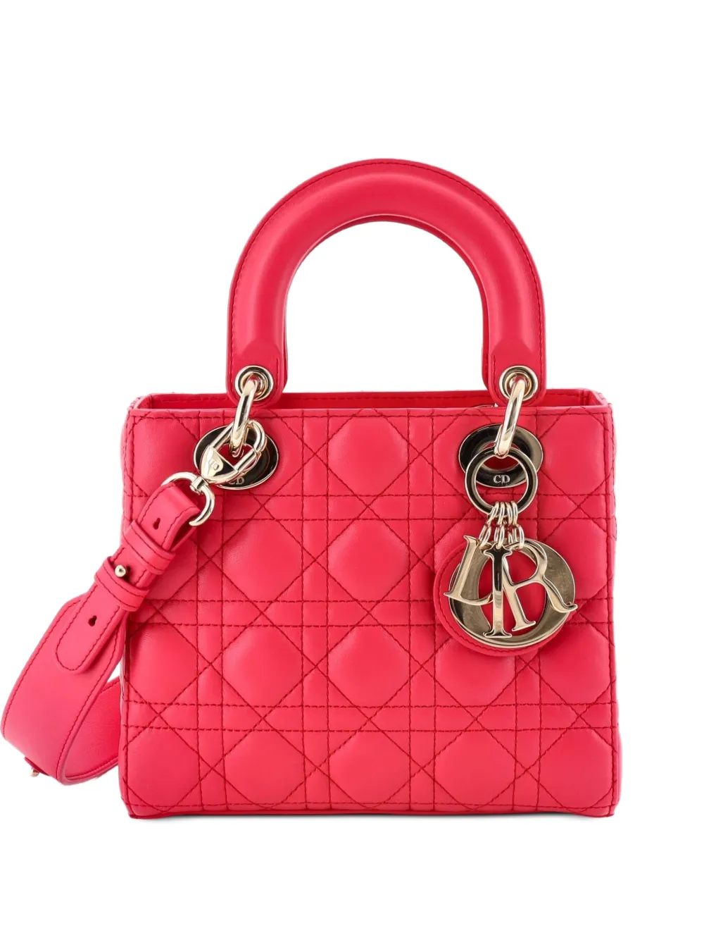 Christian Dior Pre-Owned My ABCDior Lady Dior Bag Cannage Quilt Lambskin crossbody bag - Rosa