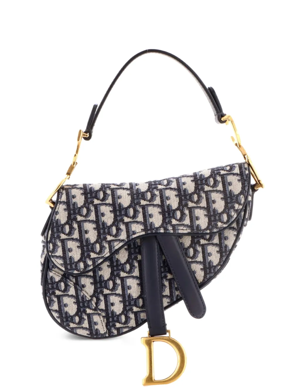 Christian Dior Pre-Owned Saddle Handbag Oblique Canvas Mini shoulder bag - Blue